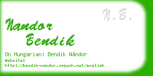 nandor bendik business card
